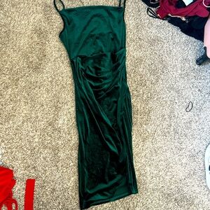 Green velvet dress